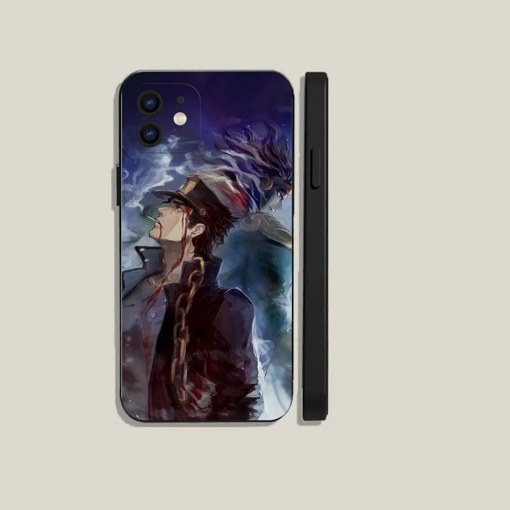 J-Jojo Bizarre Adventure Anime  Phone Case For iPhone 15,14,13,12,11,Plus,Pro Max,XS,X,XR,SE,Mini,8,7 Soft Silicone Black Cover