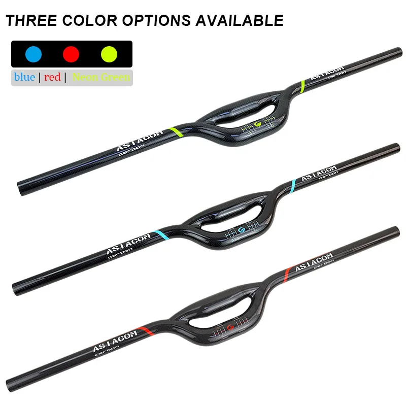 ASIACOM Full Carbon Double Barrel Handlebar 25.4/31.8mm Flat Swallow Riser Bar For MTB Folding Bike Lightweight Bicycle Parts