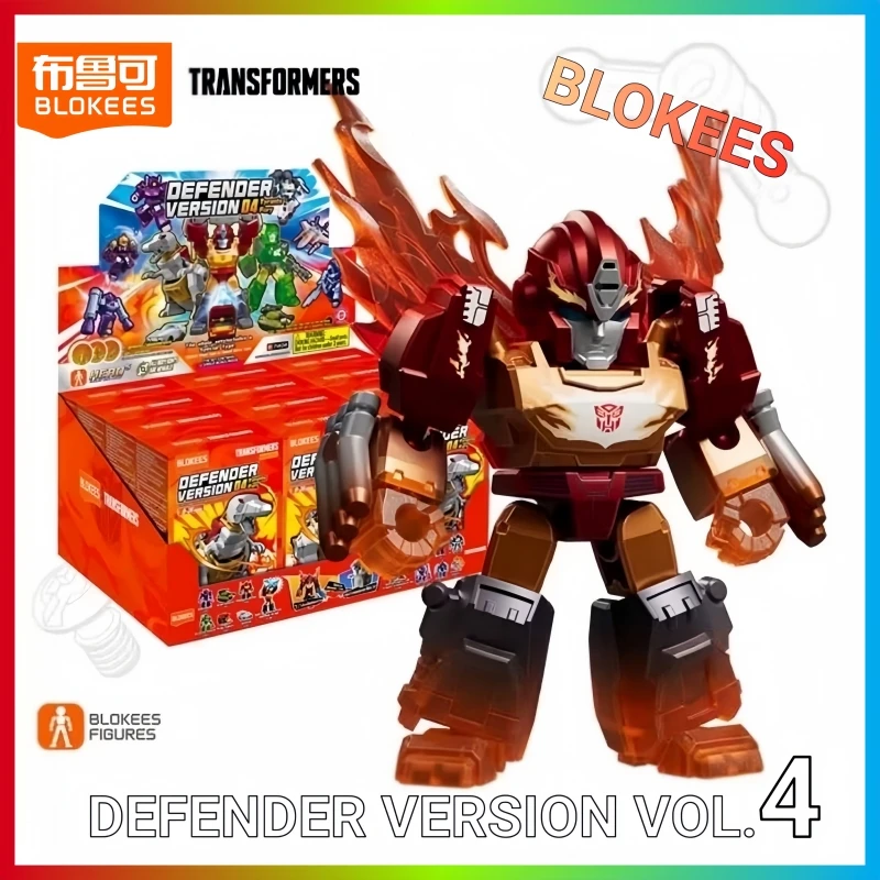 Hot Blokees Transformers Defender Wave 4 Action Figure - Mystery Gift Box Includes Grimlock Rodimus Prime Kid Assembly Toy