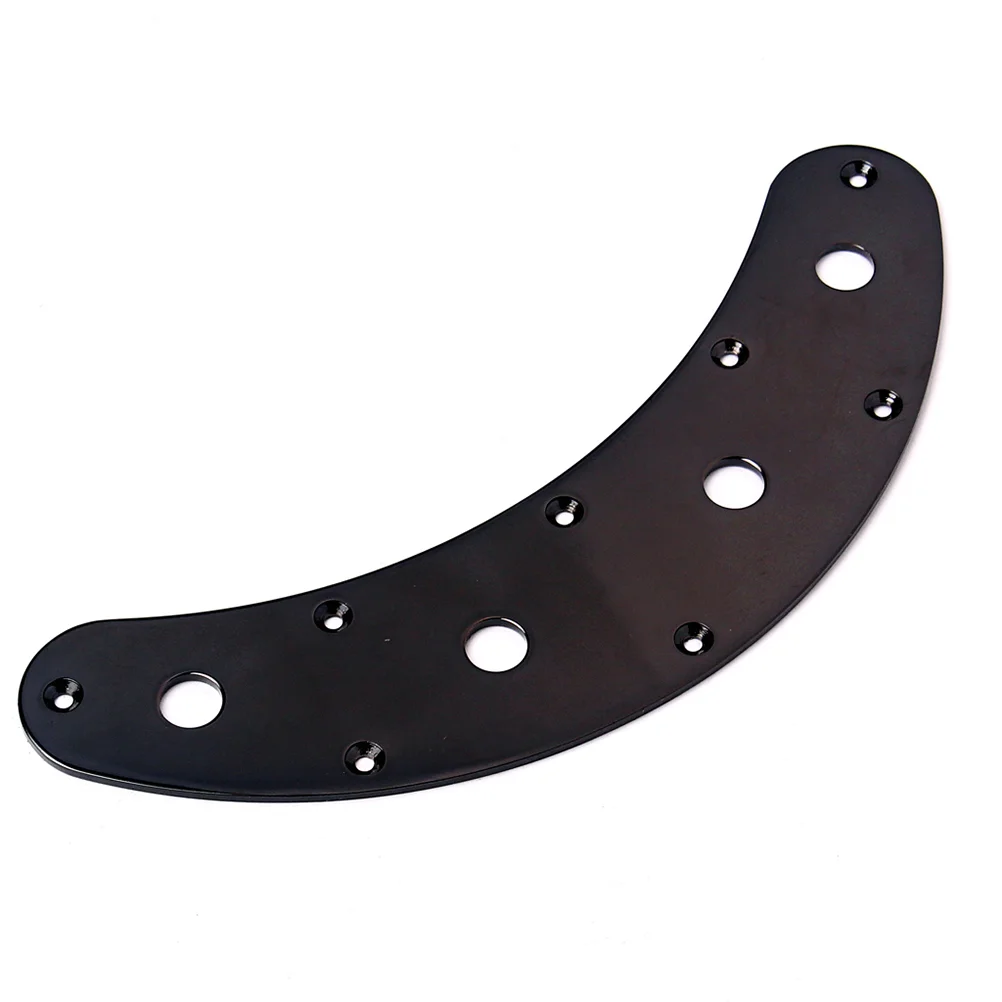 Guitar Parts Accessories 4-Hole Arch Curved Control Plate for Guitar (Black)