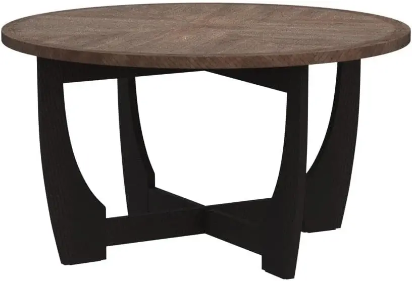 Rustic Farmhouse Coffee Table with Crisscross Base, French Country Accent  for Family, Dinning or Living Room,