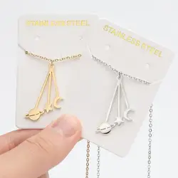 SMJEL Vintage Crescent Moon Star Pendant Necklace Stainless Steel Planet Saturn Charm Necklace Personalized Space Nanas Chain Je