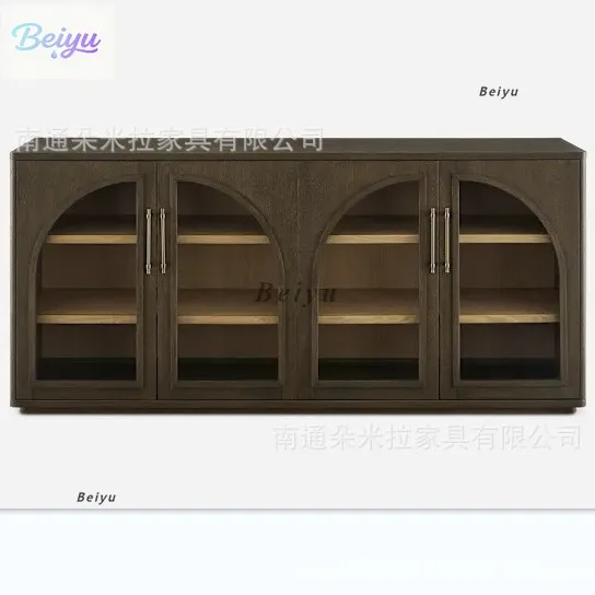 

RH American solid wood TV cabinet high-end luxury solid wood TV cabinet luxury villa room TV cabinet