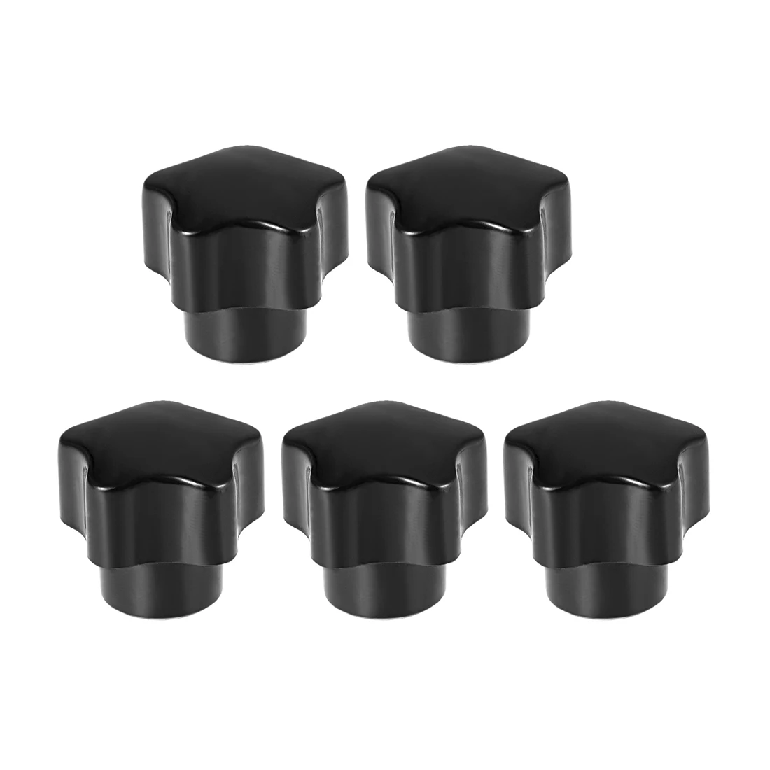 5Pcs M5 Plum Bakelite Hand Tighten Nuts Handle Thread Star Mechanical Black Thumb Nuts Clamping Knob Manual Nuts Non-perforated