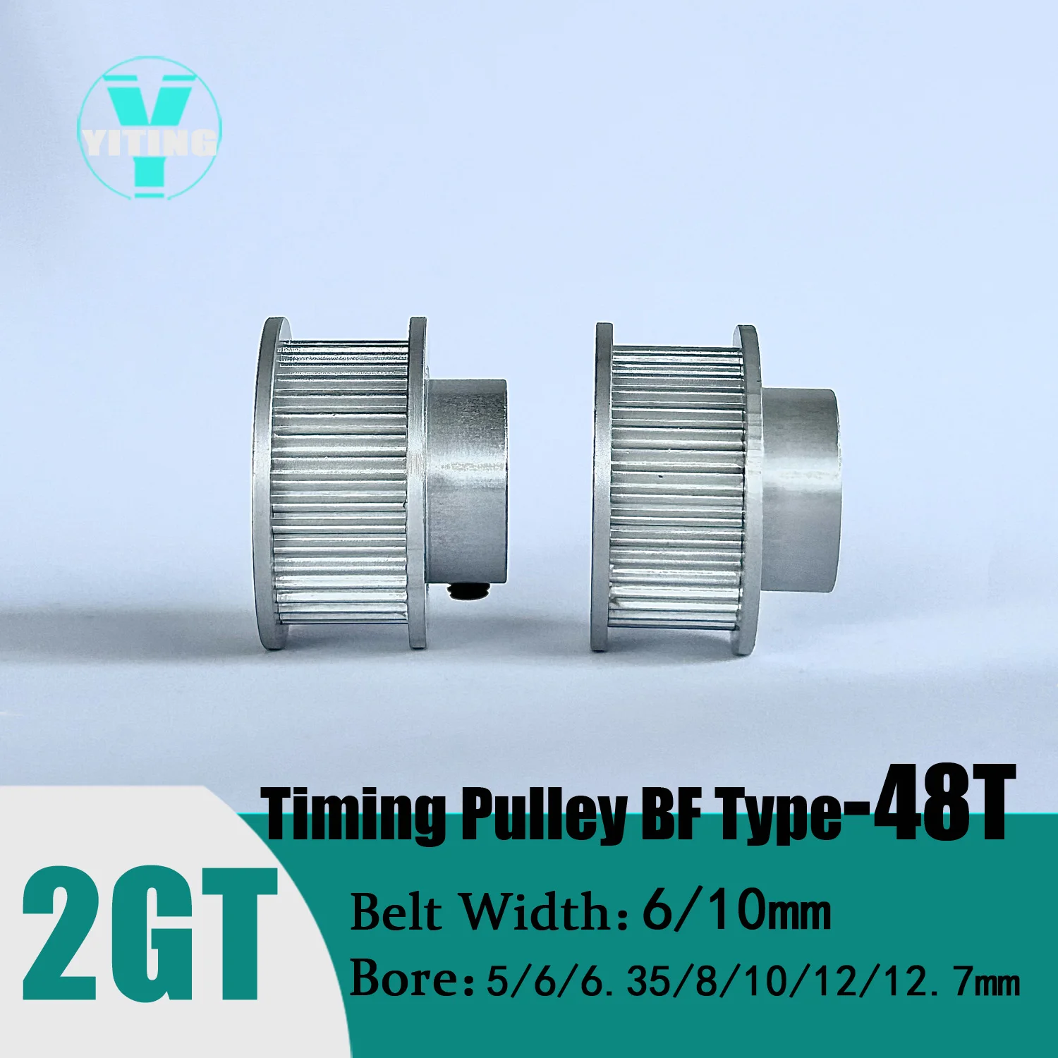 2GT 48Teeth Timing Pulley Belt Width 6/10mm Bore 5/6/6.35/8/10/12/12.7mm  48T 2MGT Tensioning Wheel Open Synchronous