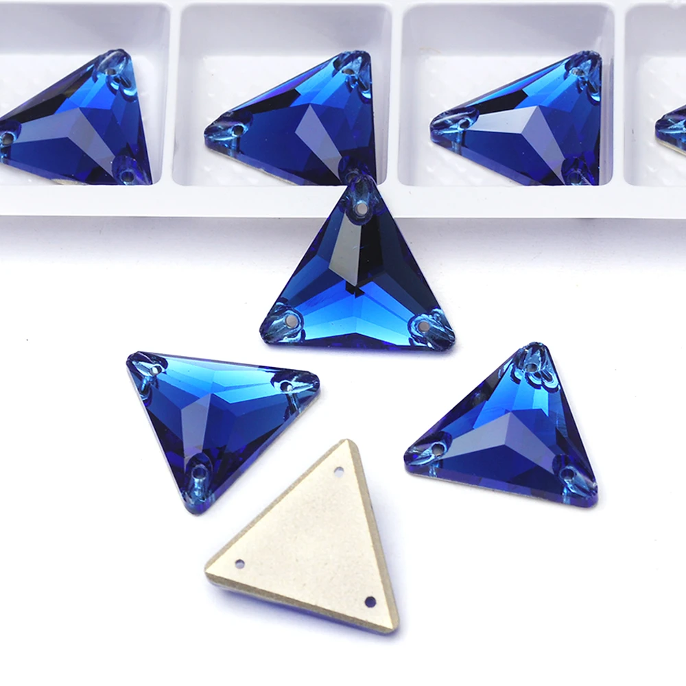 Pubrilex Dreieckige Aufnähbare Strasssteine Großhandel Glas Flache Rückseite Glitzer Näh-Strass-Applikation für Handarbeiten Kleidung Kleider – Detail 6