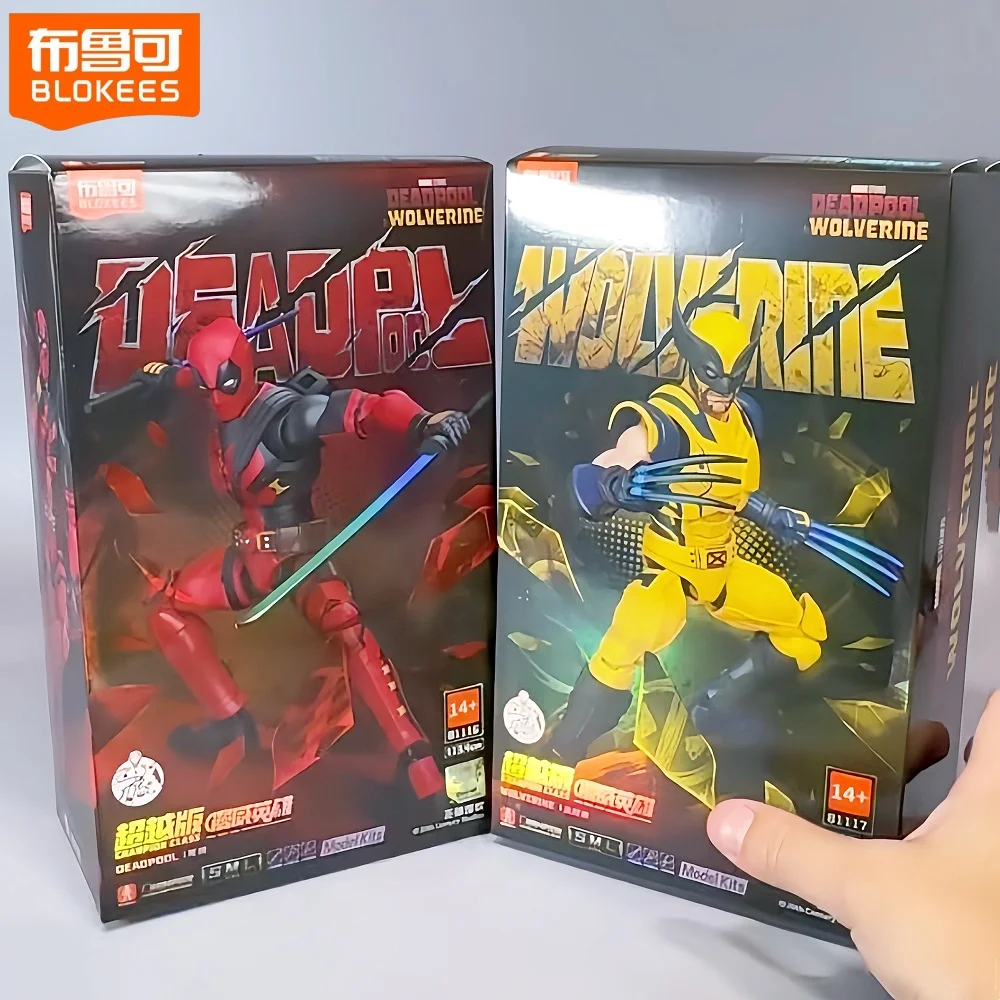 

В наличии Blokees Marvel Hero Дэдпул и Росомаха, экшн-фигурка, настольная фигурка, сборная коллекция, ограниченное количество игрушек, подарок