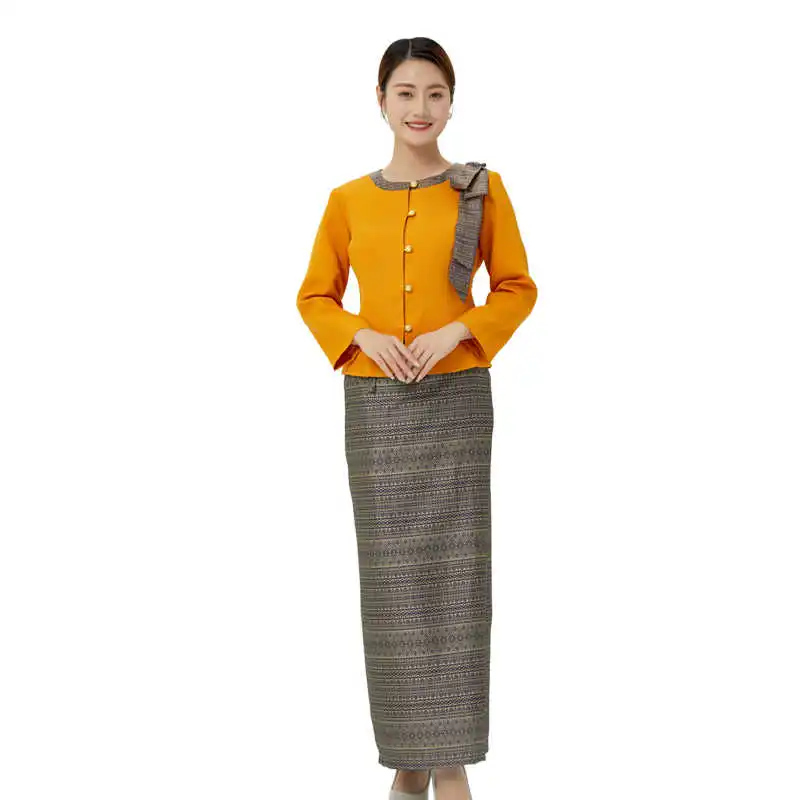Ropa de oficina de hotel para tendencia tailandesa, uniforme de gerente de recepción del sudeste asiático, traje de trabajo para técnico de masaje humeante y sudor