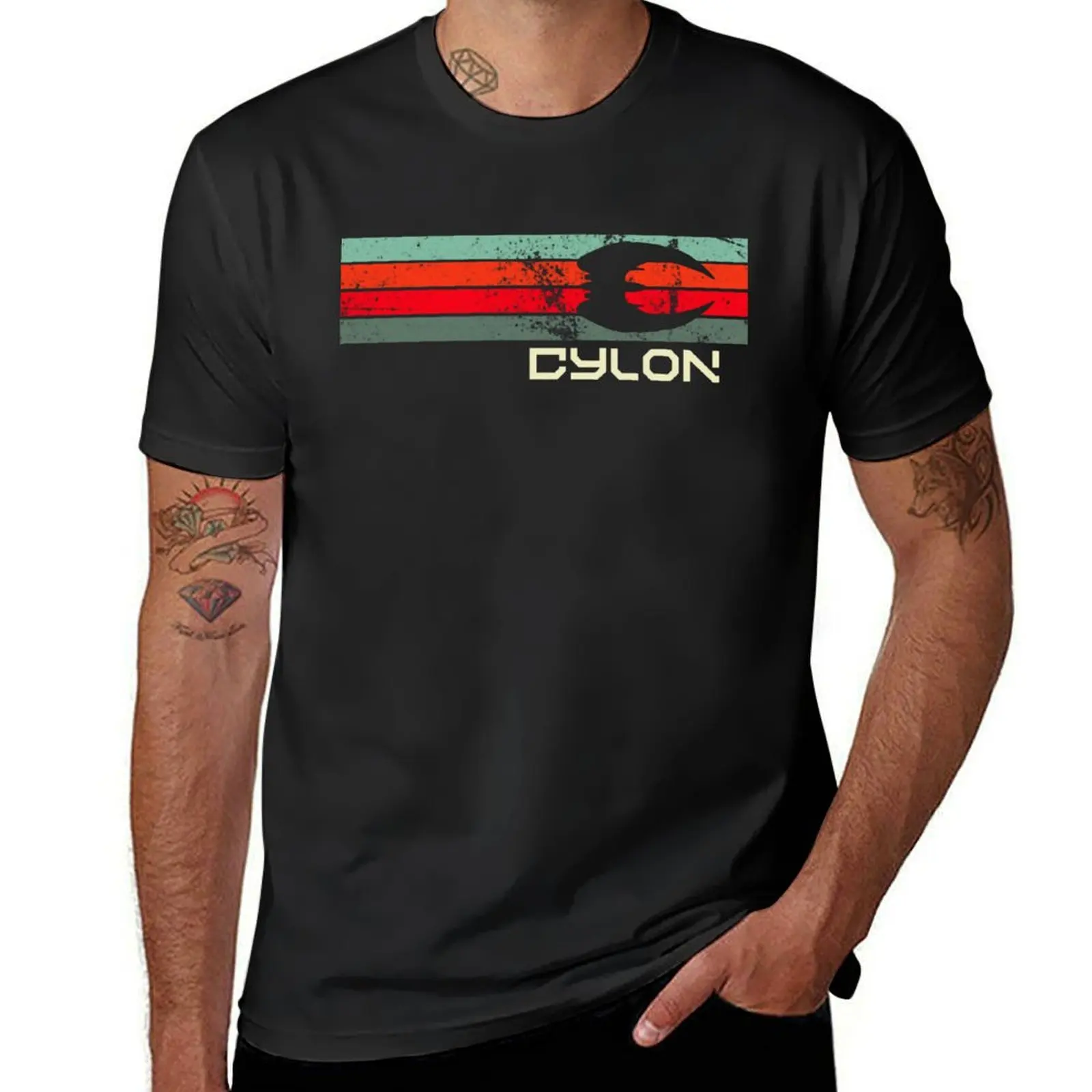 Retro Cylon Raider-Battlestar Galactica T-Shirt für einen Jungen plus Größe Tops Tops Herren T-Shirts Pack