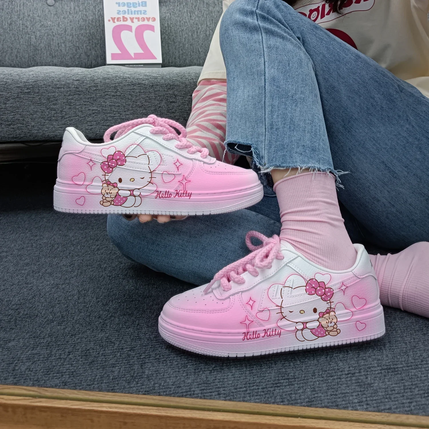 New cartoon Kuromi   princess cute Casual shoes soft sports shoes for girlfriend gift EU size 35-44