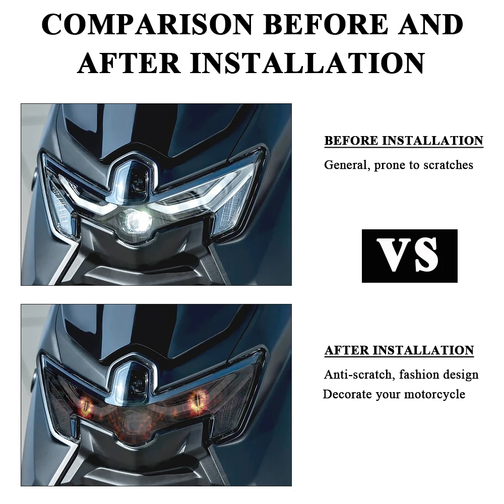 For Yamaha NMAX 155 TURBO NMAX155 V3 N-MAX 155 2025 Motorcycle Headlight Stickers Cool Headlamp Protective Decals Accessories