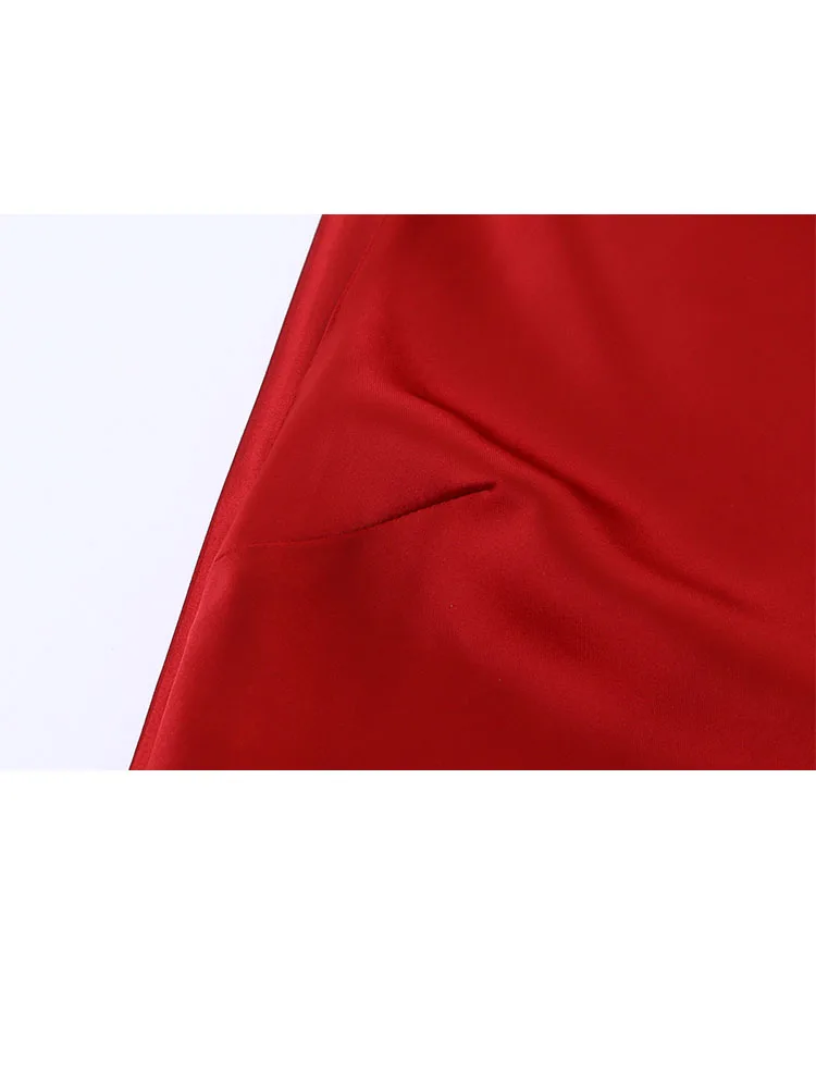 HH Woman Spring Fashion Sleeveless Sexy Backless Halter Collar Silk Satin Texture Long Dress Female Elegant Chic Banquet Dress