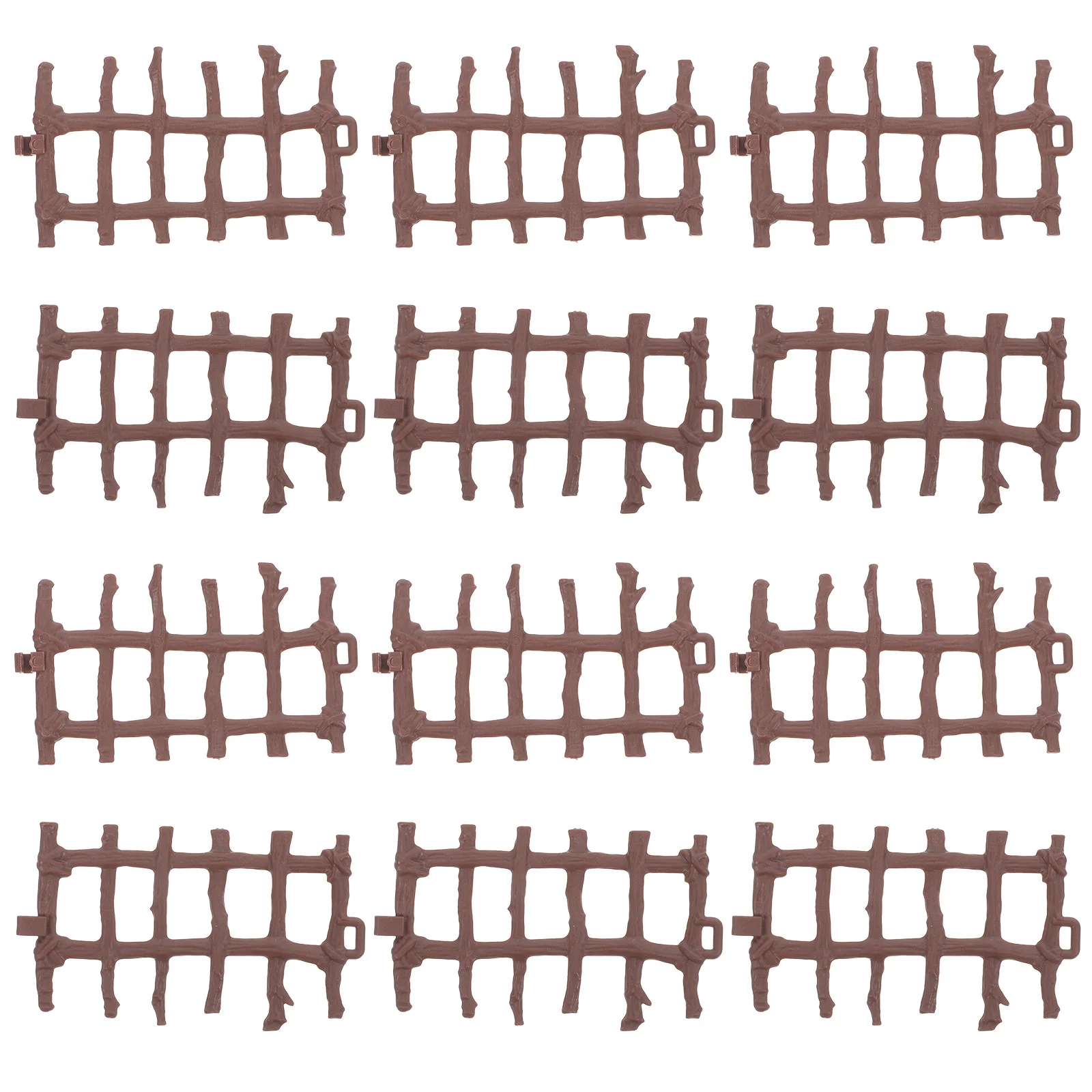 

50Pcs Miniature Farm Fence Realistic Wood Color Plastic Panels for Dollhouse Accessories Garden Decoration Animal Barrier