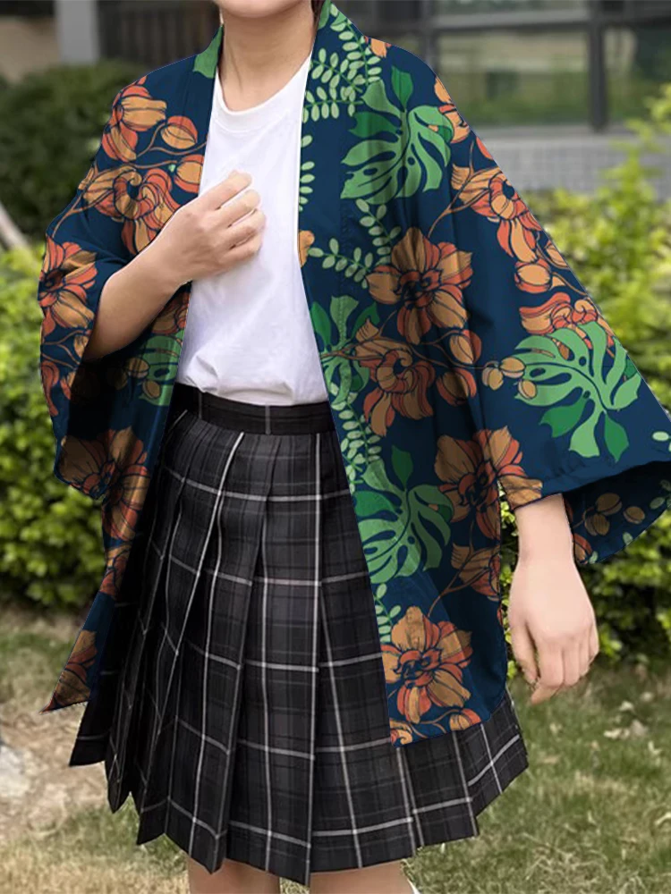 Japanese Traditional Clothing Japanese Kimono Women's Fashion Casual Loose Hawaiian Print Light Comfortable And Breathable