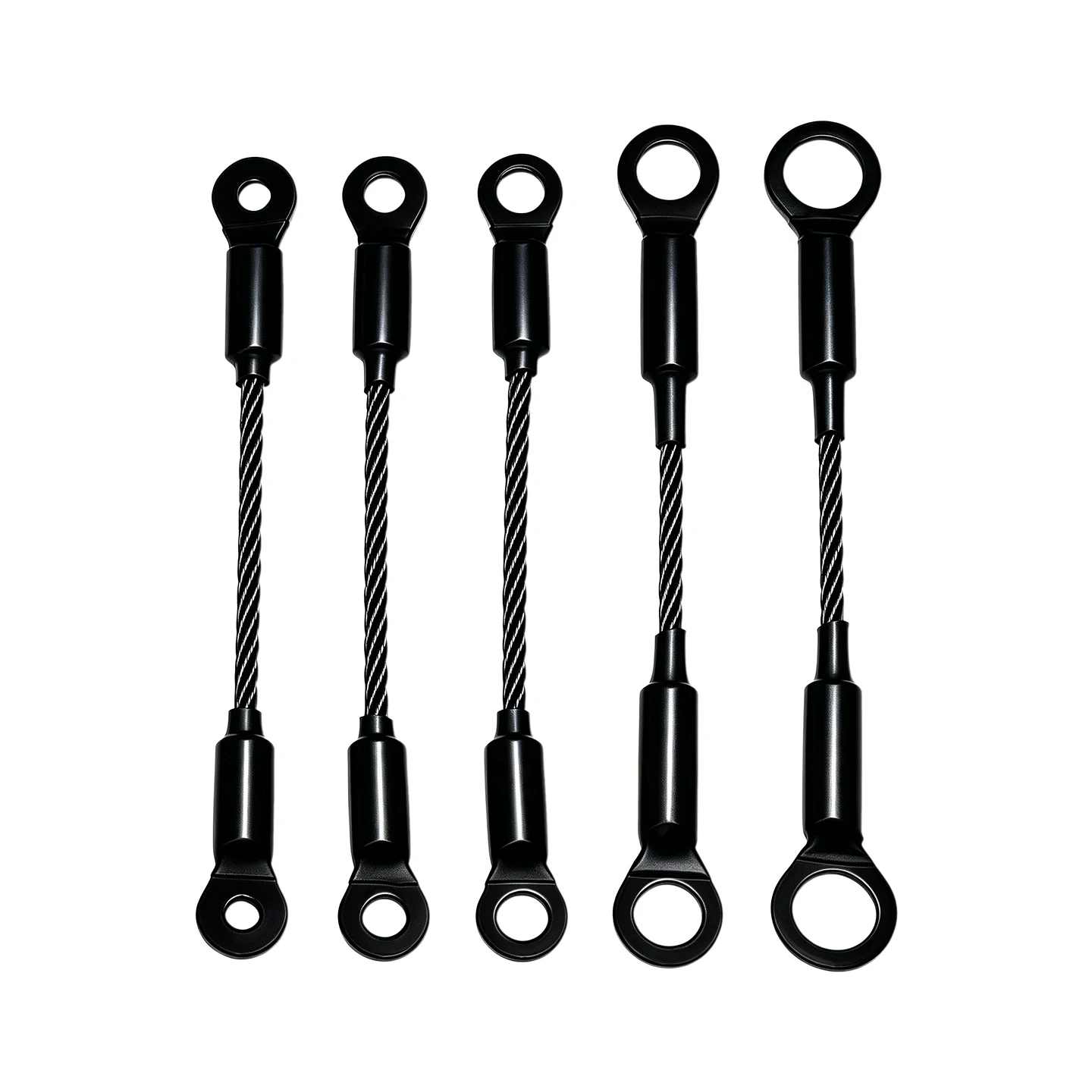 4PCS Stainless Steel Wire Rope Cable Hole End, 3mm Black Wire Rope Cable, Customizable with Various Product Safety Ropes