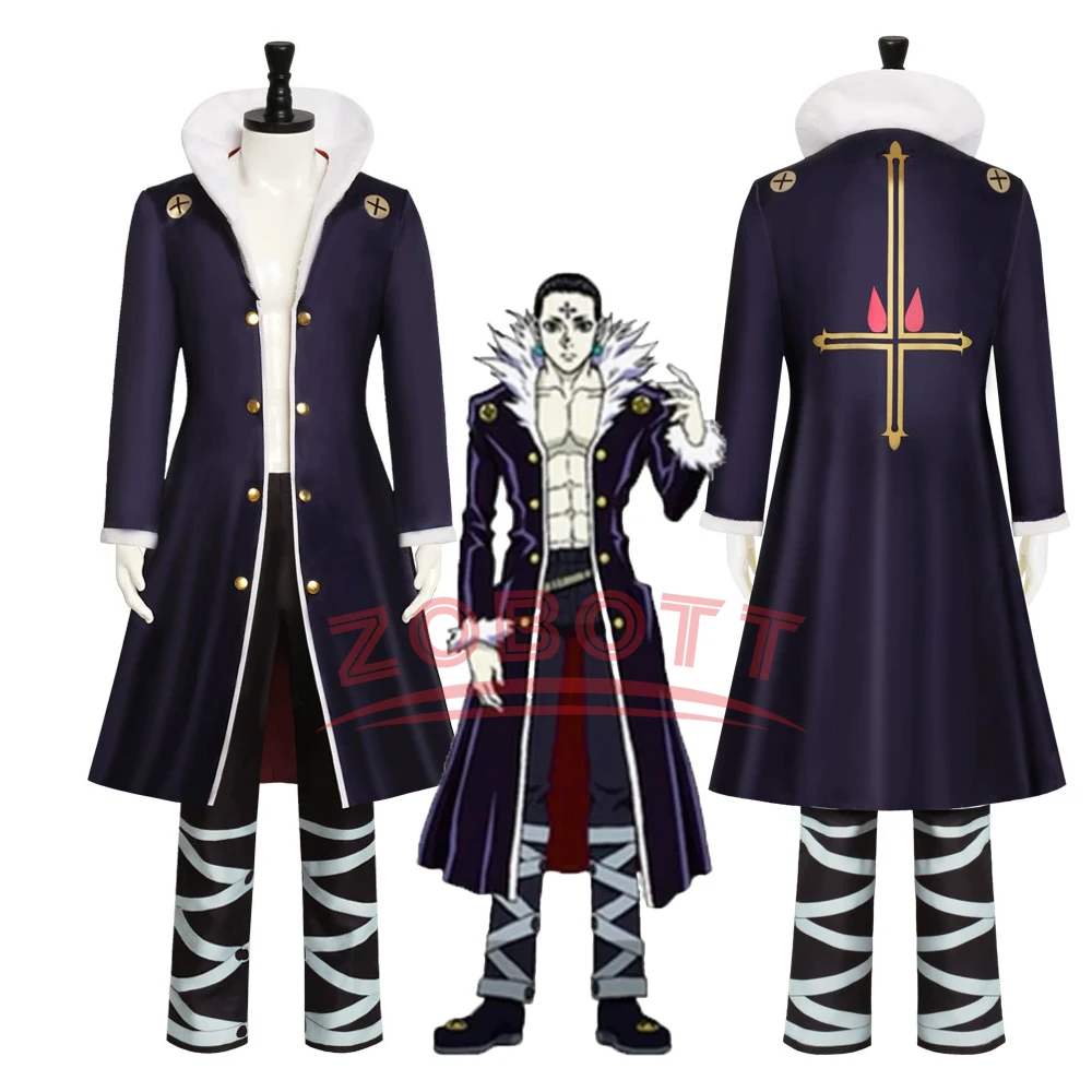 

Anime HUNTER×HUNTER Chrollo Lucilfer Cosplay Costume Phantom Troupe Long Cloak Coat Uniform Man Woman Halloween Christmas Suit