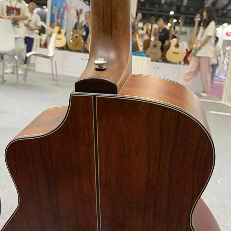 High End  Custom All Solid Grade a Spruce Basswood Acoustic Guitar Round Frets Guitar