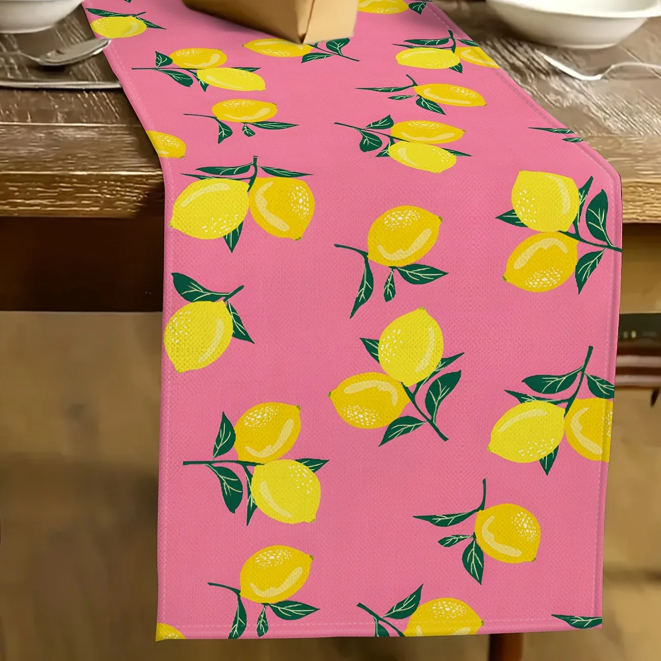 

Bohemian retro lemon table runner modern floral lemon and leaves suitable for dining table kitchen party decoration kitchen tabl