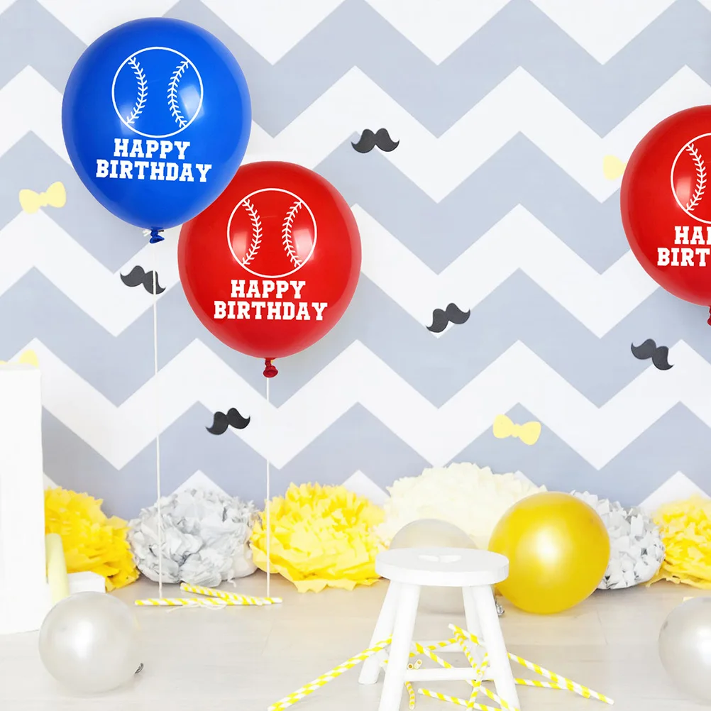 

24 Pcs Baseball Balloon Set Vibrant Color Latex Decorations for Party Wedding Banquet Gathering Festive Atmosphere Balloons Kit