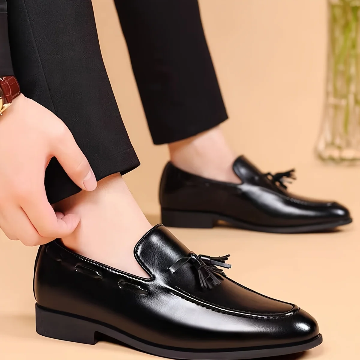 Dress Shoes for Men Brand New Business Casual Shoes Slip on Leather Shoes Plus Size for Men Wedding Party Shoes Designer Style