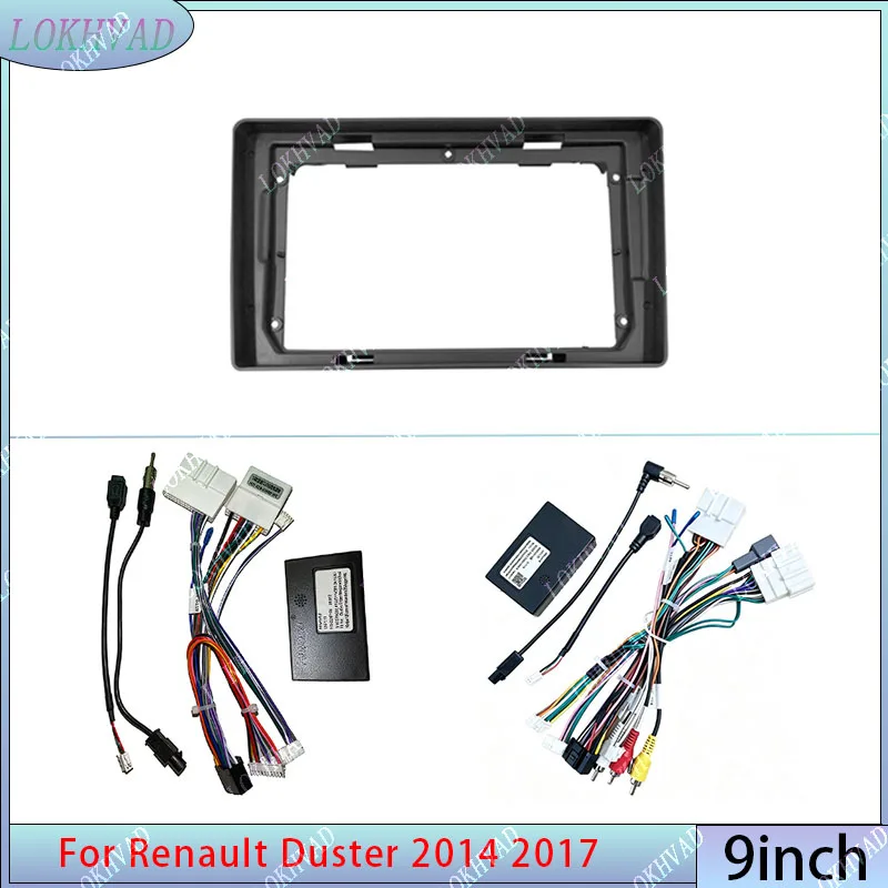 9 Inch Car Frame Fascia Adapter Canbus Box Decoder Android Radio Fitting Panel Kit For Renault Duster 2014 - 2017