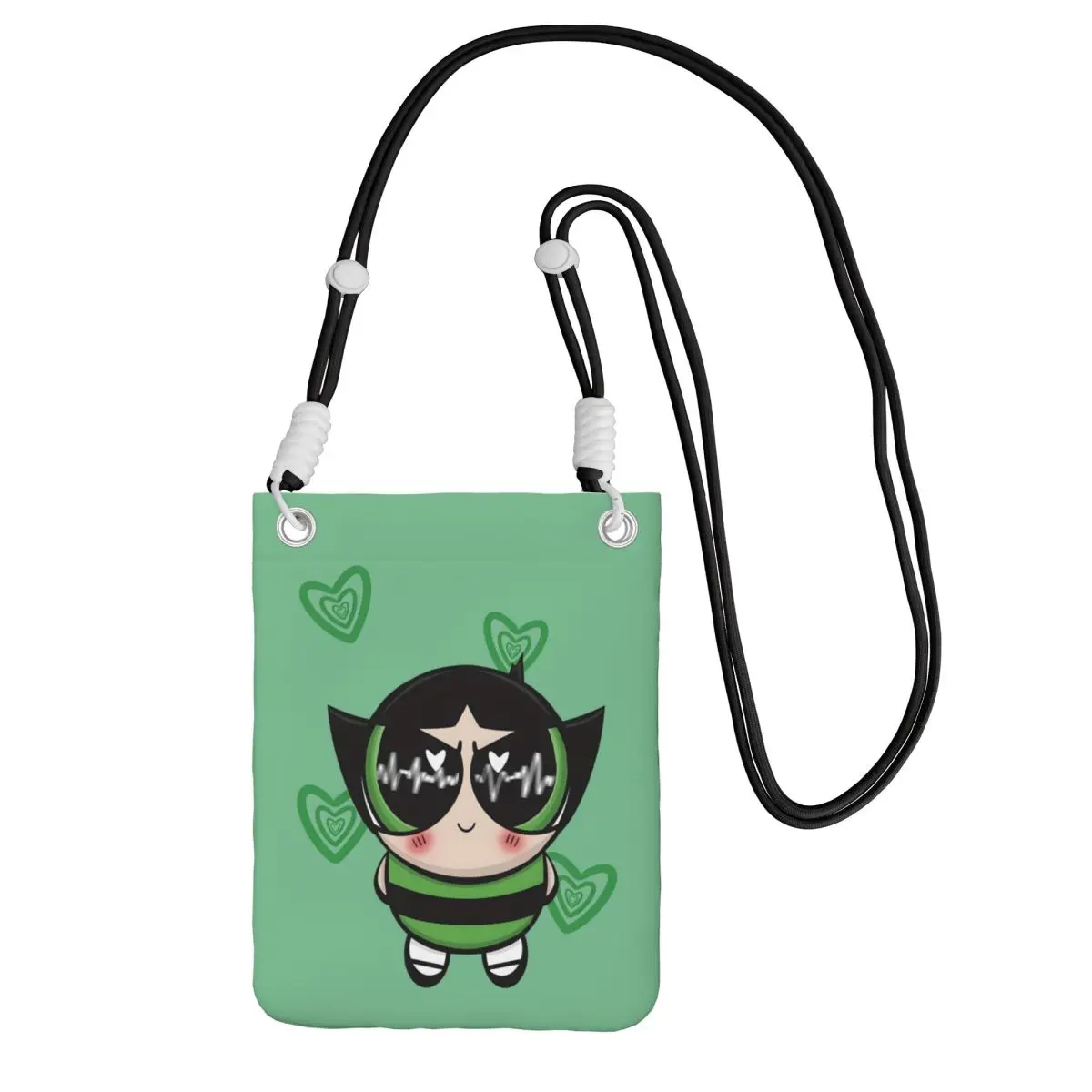 

Custom The P-PowerPuffs Girls Carry Mobile Phone Bag Diagonally Men Women Superhero Animation Mobile Phone Bag Phone Money Pouch