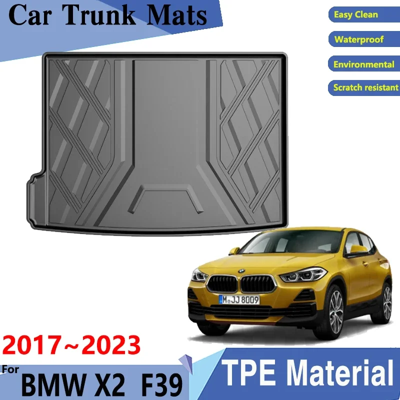 

Автомобильные коврики для багажника из ТПЭ для BMW X2 F39 2017 ~ 2023 2022, Автомобильный задний Грузовой лоток, задний устойчивый к грязи коврик, автомобильные аксессуары