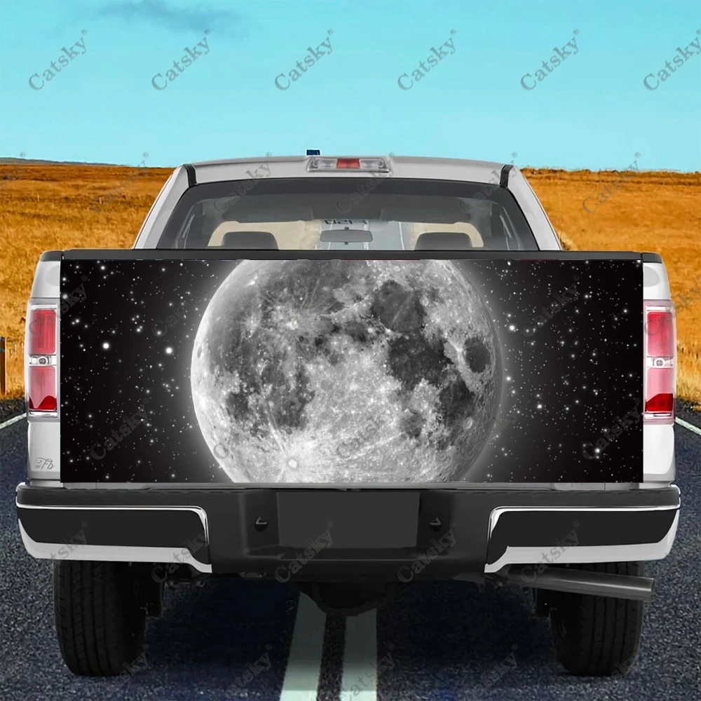 Galactic Planets and Stars Car Accessories Tail Trunk Protect Vinly Wrap Sticker Decal Hood Engine Cover for SUV Pickup Truck