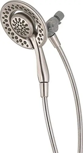 

2-in-1 Dual Shower Head with Handheld Spray, Brushed Nickel Finish, 6 Spray Options, Easy Clean, Water-Saving