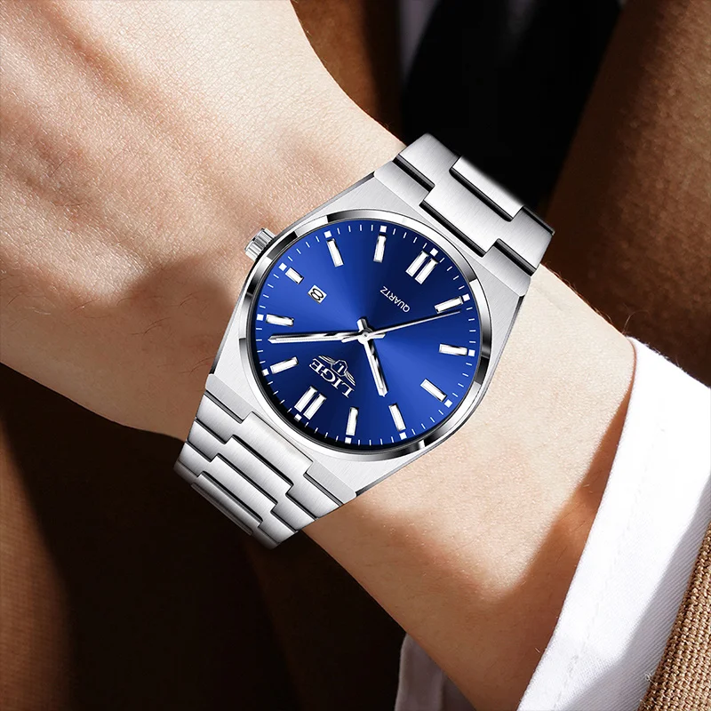 LIGE Luxury Man Watch Business Calendar Sport Quartz Watch Waterproof Luminous Stainless Steel Watches For Men Relogio Masculino