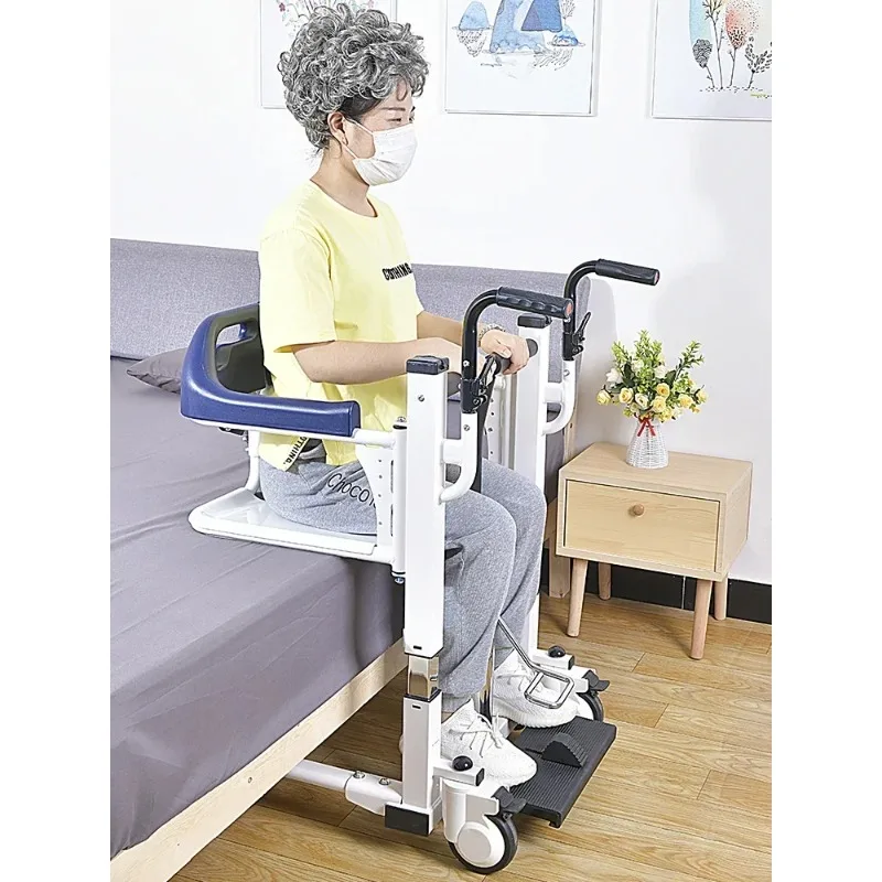 Paralyzed elderly shift chair bedridden disabled toilet multi-functional hydraulic lift machine bath chair practical