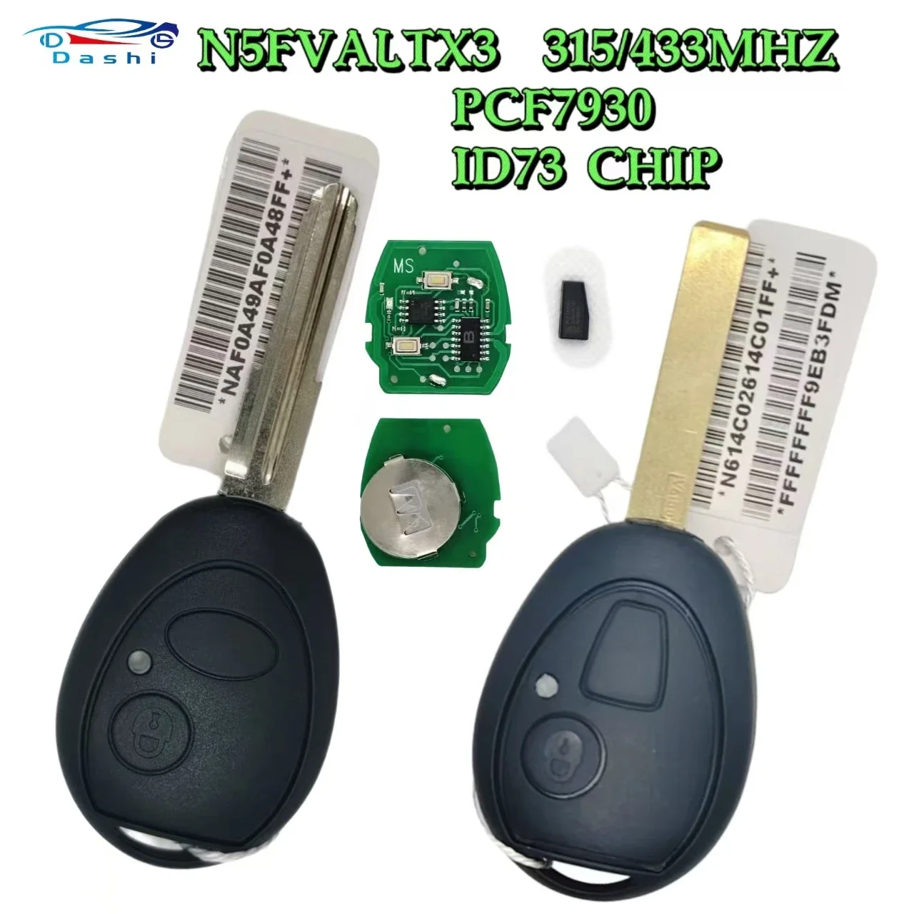 

Da Shi FCC:73370847C N5FVALTX3 Key Remote Fob 315/ 433MHz ID73 Chip For Land Rover Discovery 1999 2000 2001 2002 2003 2004