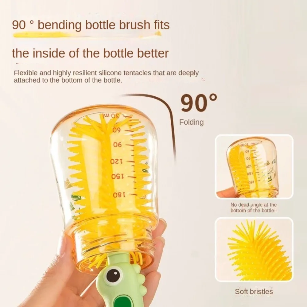 

2PCS/SET 3-in-1 Baby Bottle Cleaner Set 360 Degree Rotation Multi-functional Baby Bottle Brush Long Handle Soft Nipple Brush