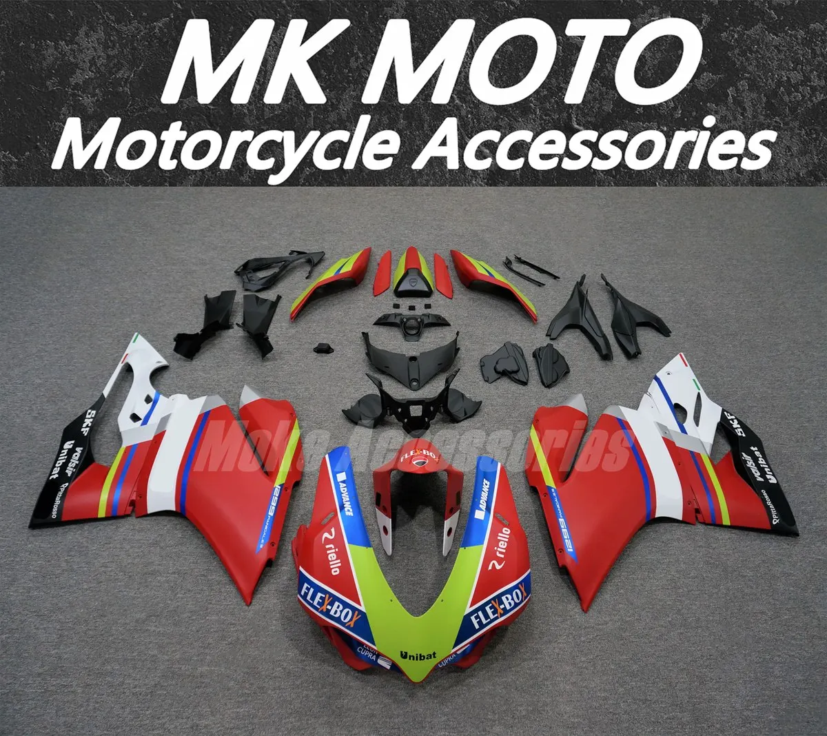 

Moke moto Motorcycle Fairings Kit Fit For 959 1299 Panigale 2015 2016 2017 2018 Bodywork Set Abs Injection Red White Blue