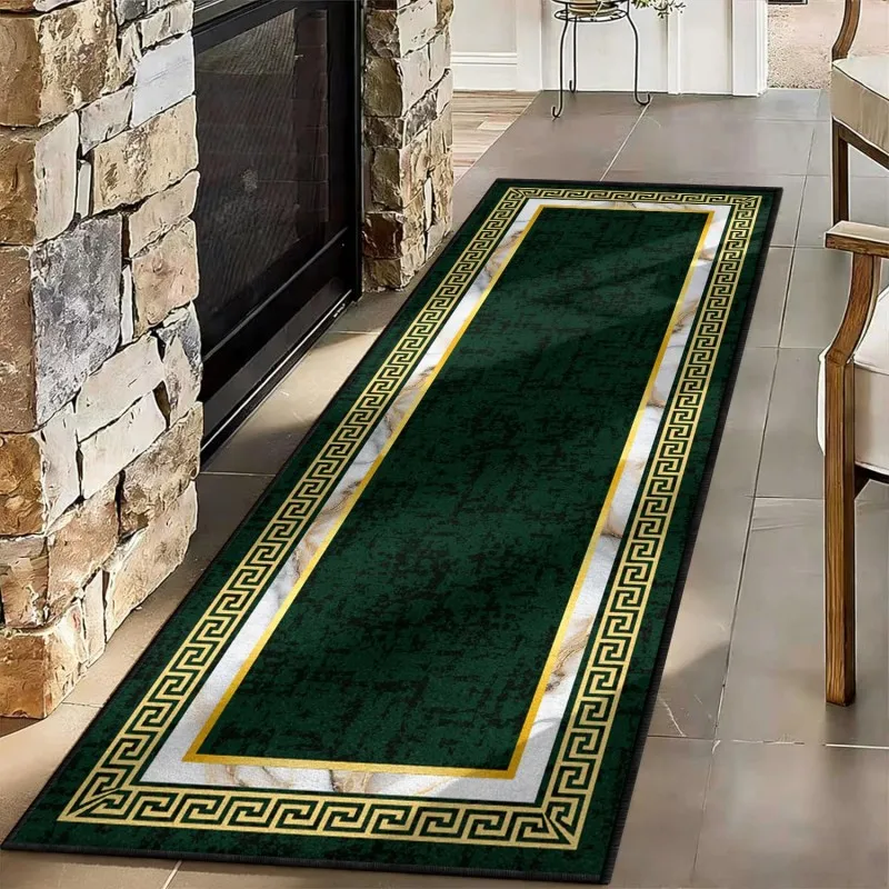 Tapis de couloir abstrait bleu et jaune à motif de peinture éclaboussée, tapis antidérapant pour couloir, cuisine, entrée, tapis de sol pour la maison