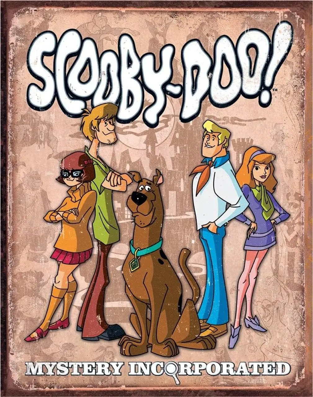 Desperate Enterprises Scooby Doo Gang Retro Tin Sign - Nostalgic Vintage Metal Wall Décor - Made in USA - 12.5