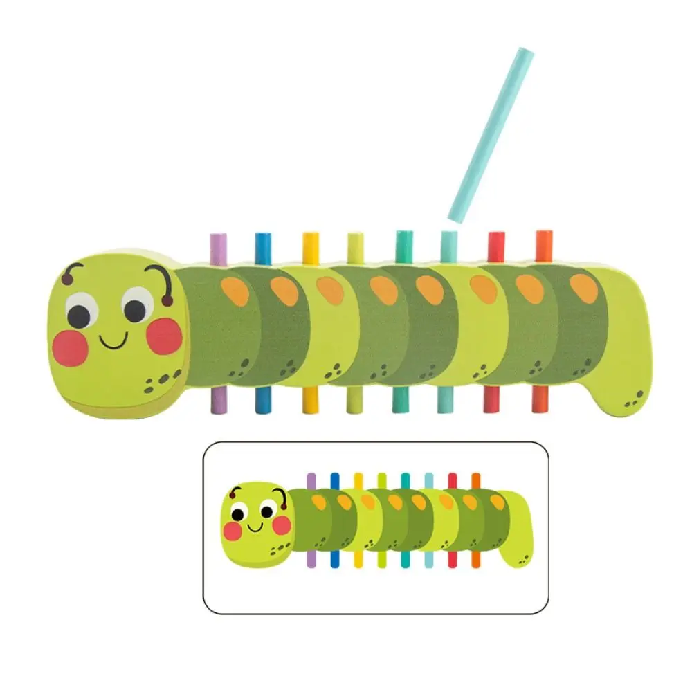

Early Education Caterpillar Color Matching Game Cartoon Animals Fine Motor Skills Wooden Puzzle Wooden Number