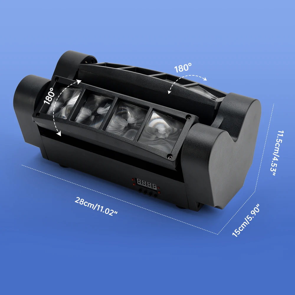 Areyourshop Spider Moving Head Light 80W 8-LED RGBW DMX512 إضاءة المسرح مع شعاع دوار لنادي حفلات ديسكو DJ #5