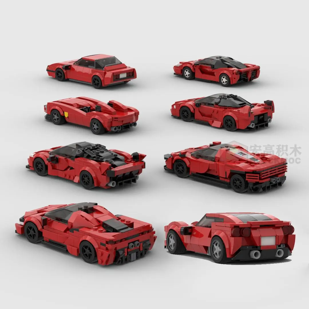 Bloco MOC Brick Enzo Rafa Romaed F400 SP3 SF90 Monza 812GTS FXXK
