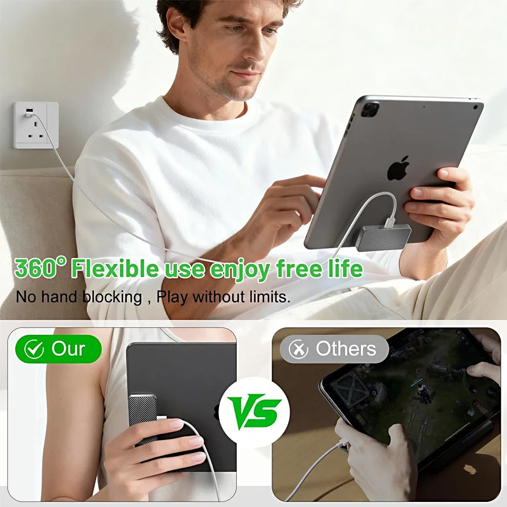 شاحن لاسلكي مغناطيسي لجهاز iPad Pro 12.9 (3rd/4th/5th/6th) وiPad Air 13 (M2/M3) فقط، موصل ذكي للشحن السريع بقدرة 18 وات Cha