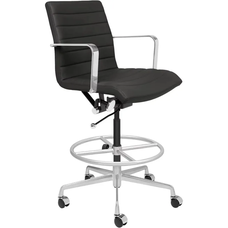 

Standing Desk Chair - Ergonomically Designed, Arm Rest & Cushion, Made of Faux Leather, Black