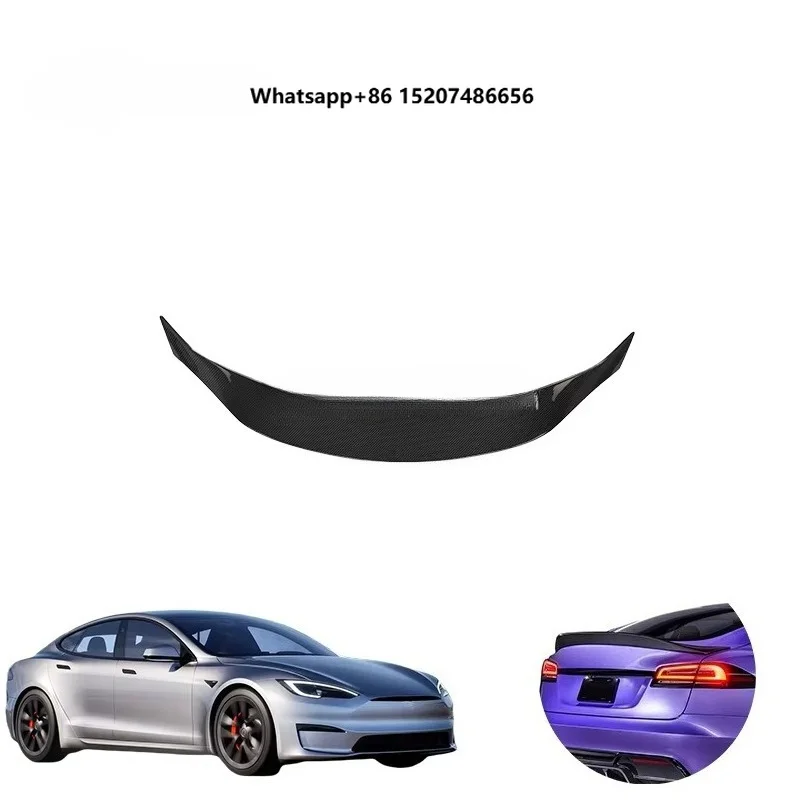 For S Plaid 2023 2024 2025 V Style Dry Carbon Kit Rear Spoiler Rear Wing