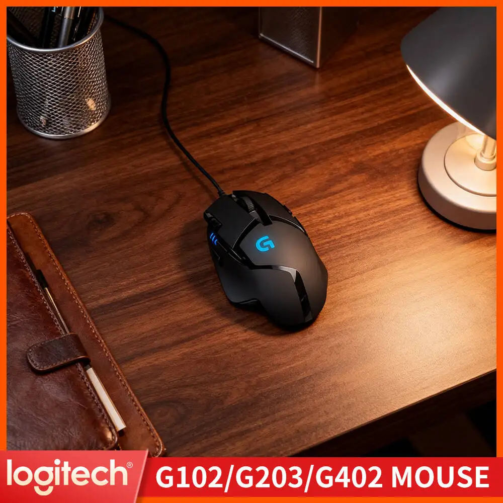 Logitech G402 Wired Gaming Mouse 4 DPI Preset Settings 8 Programmable Buttons 1ms Response Anti-Slip for Casual Gaming Sessions