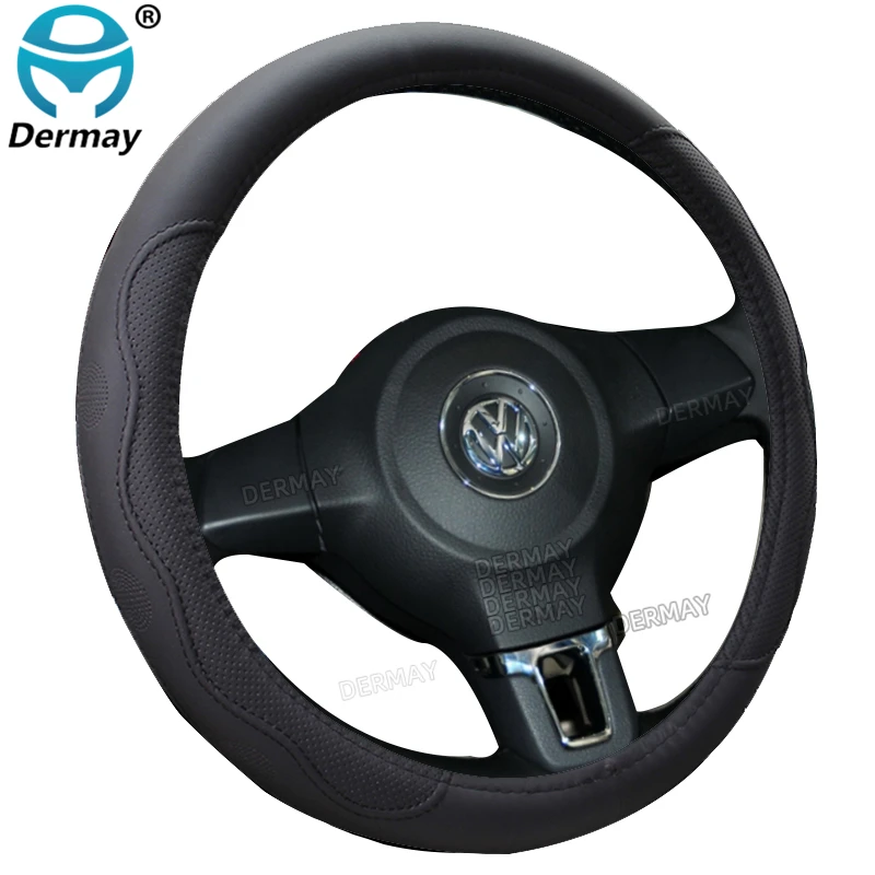 Universal 9 Colors Car Steering Wheel Cover PU Leather for 37-38cm Steering Wheel Breathable Auto Accessoires Fast Shipping