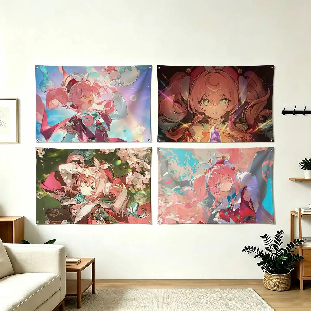 H-Honkai Star Rail Hyacine Flags Wall Hanging Tapestry Outdoor Garage Room Decorative flag Background Blanket