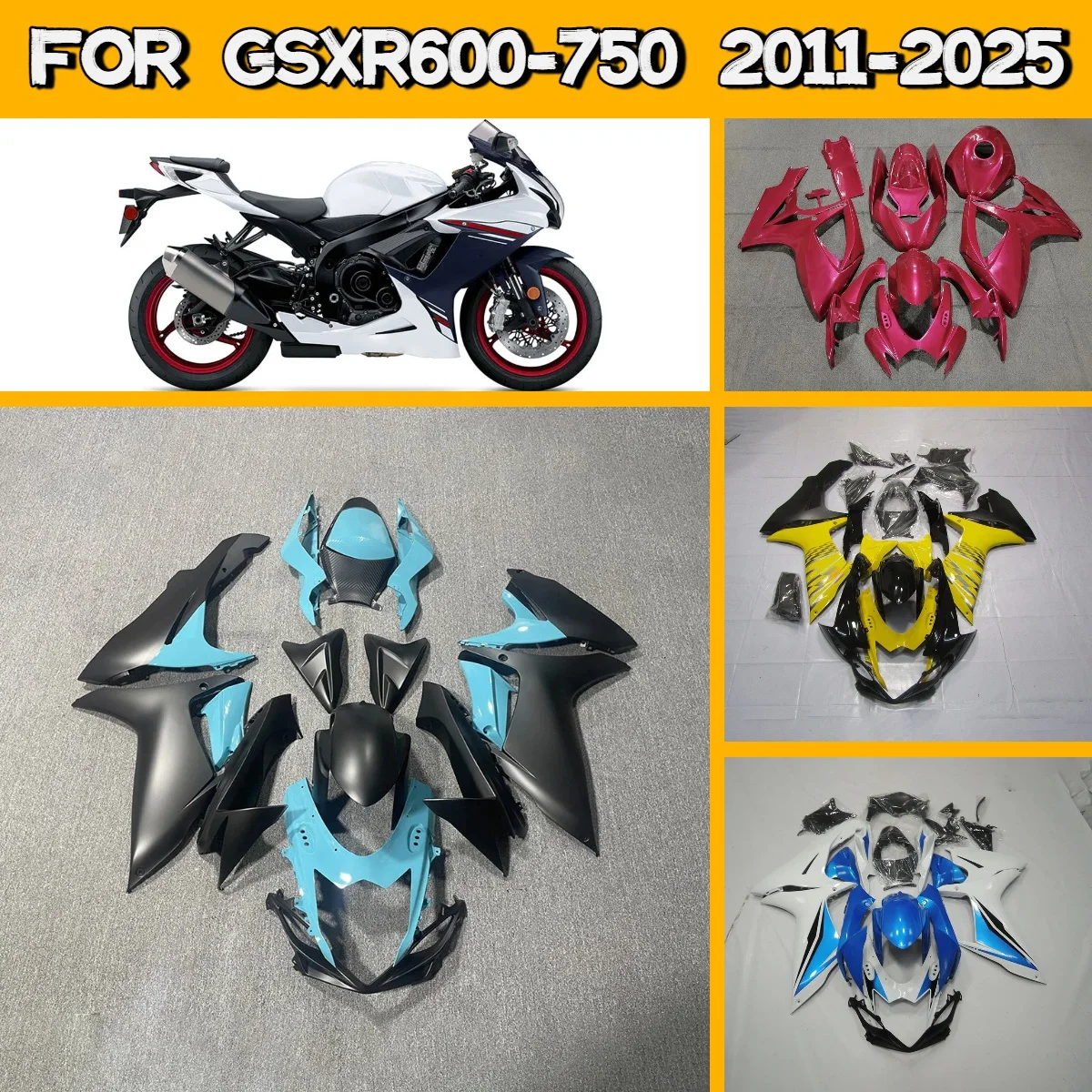 

Комплект обтекателей для мотоциклов Suzuki GSXR600 GSXR750 2011-2025 годов, уникальный дизайн, литье под давлением, горячая новинка, стиль 11-25 GSXR 600 750