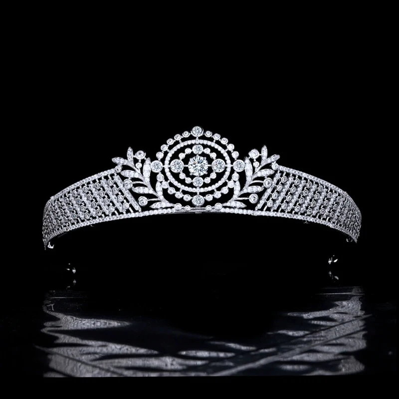 Fashion Sweet Princess Duchess Hair Crown Cubic Zirconia Bridal Headpiece High-End Tiaras Wedding Hair Accessories