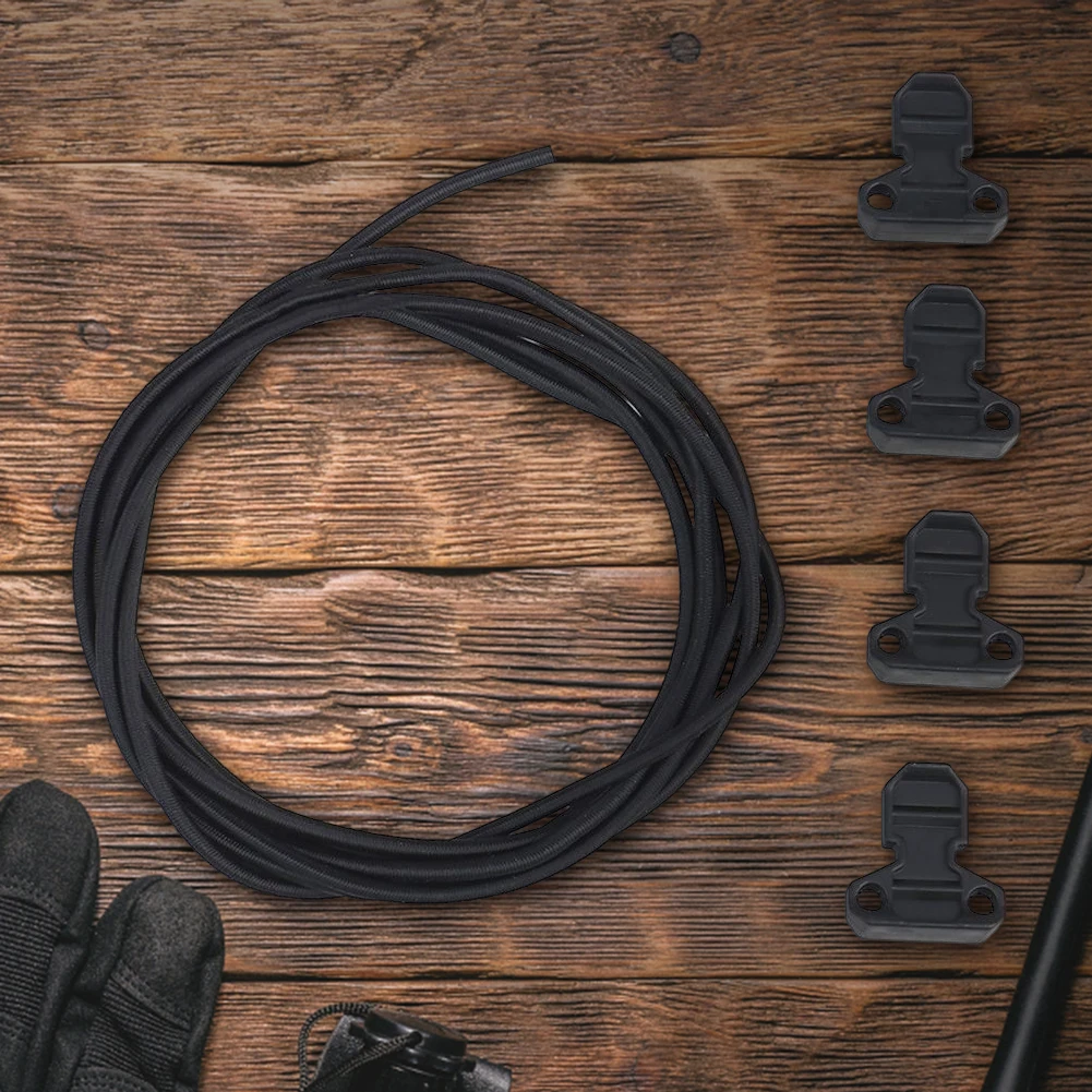 4 pezzi borsa corda elastica fibbia di sicurezza cavo ammortizzatore regolabile fermo linguetta di trazione tiraggio rapido cinghia di ritenzione elastica accessori