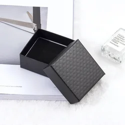 7*7cm Black Color Square Plaid Jewelry Boxes for Women Necklace Bracelet Necklace Earrings Ring Premium Packing Freinds Gift Box