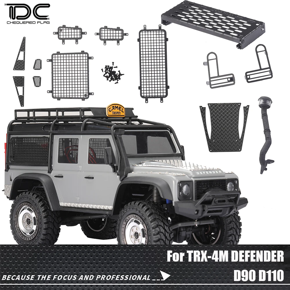 อุปกรณ์เสริมสําหรับ TRX-4M Defender D90 D110 ชุด 1/18 TRX4M RC รถอะไหล่อัพเกรดจําลองป้องกันเกราะชิ้นส่วนตกแต่ง